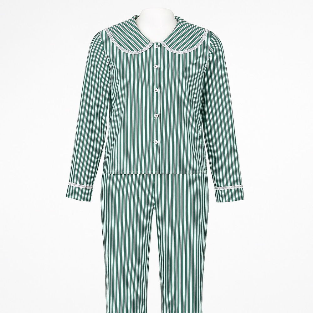Rachel Ashwell Striped Pajama Set S Peter Pan Collar Viral TikTok Shabby Chic